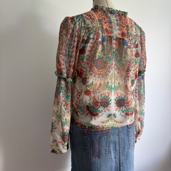 Colorful Floral Print Boho Long Sleeve Shirt - Picture 10 of 10